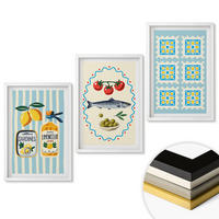WANDBILDER 3er-Set - 40x60 cm Weißer Rahmen - Illustrationen von Küchen im mediterranen Stil - Weiß, Kunststoff (40/60cm) - ArtPrintCave