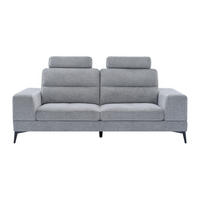 SOFA - 3 Personen - stoff - grau Udalio - Grau, Textil/Metall (215/86/123cm) - Vente-Unique