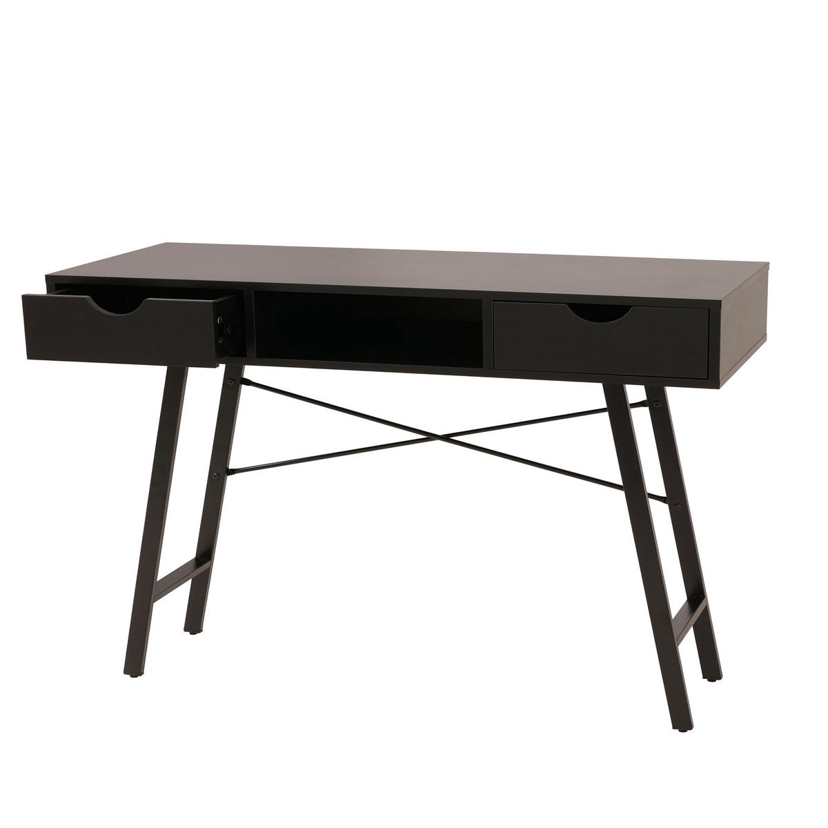 SCHREIBTISCH rechteckig Schwarz - Schwarz, Holz (60/120/76cm) - MCW