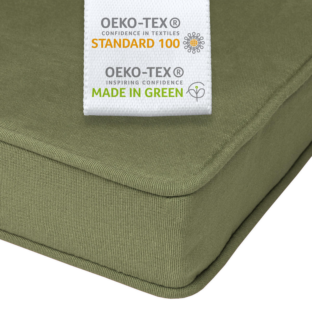 BANKAUFLAGE Loft BK 150x48x5cm Olivgrün - Olivgrün, Textil (48/150cm) - Beautissu 