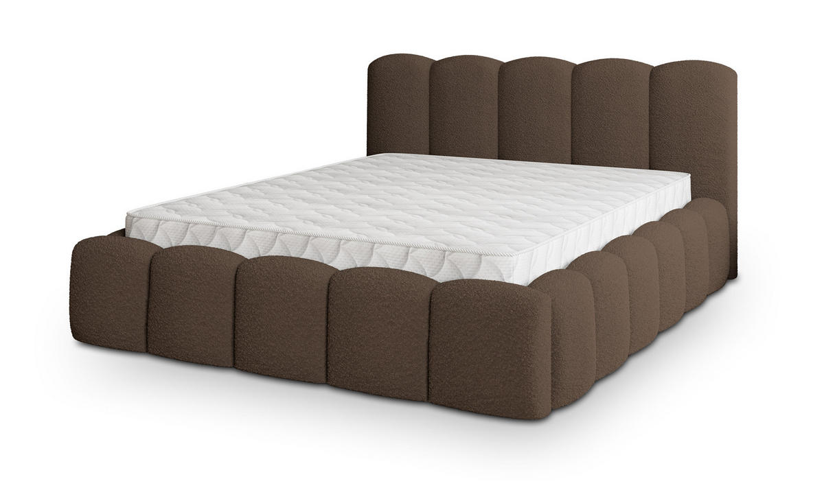 POLSTERBETT FALINA 180x200 cm mit Bettkästen - Braun - Braun, Holz (180/200cm) - MASSENO