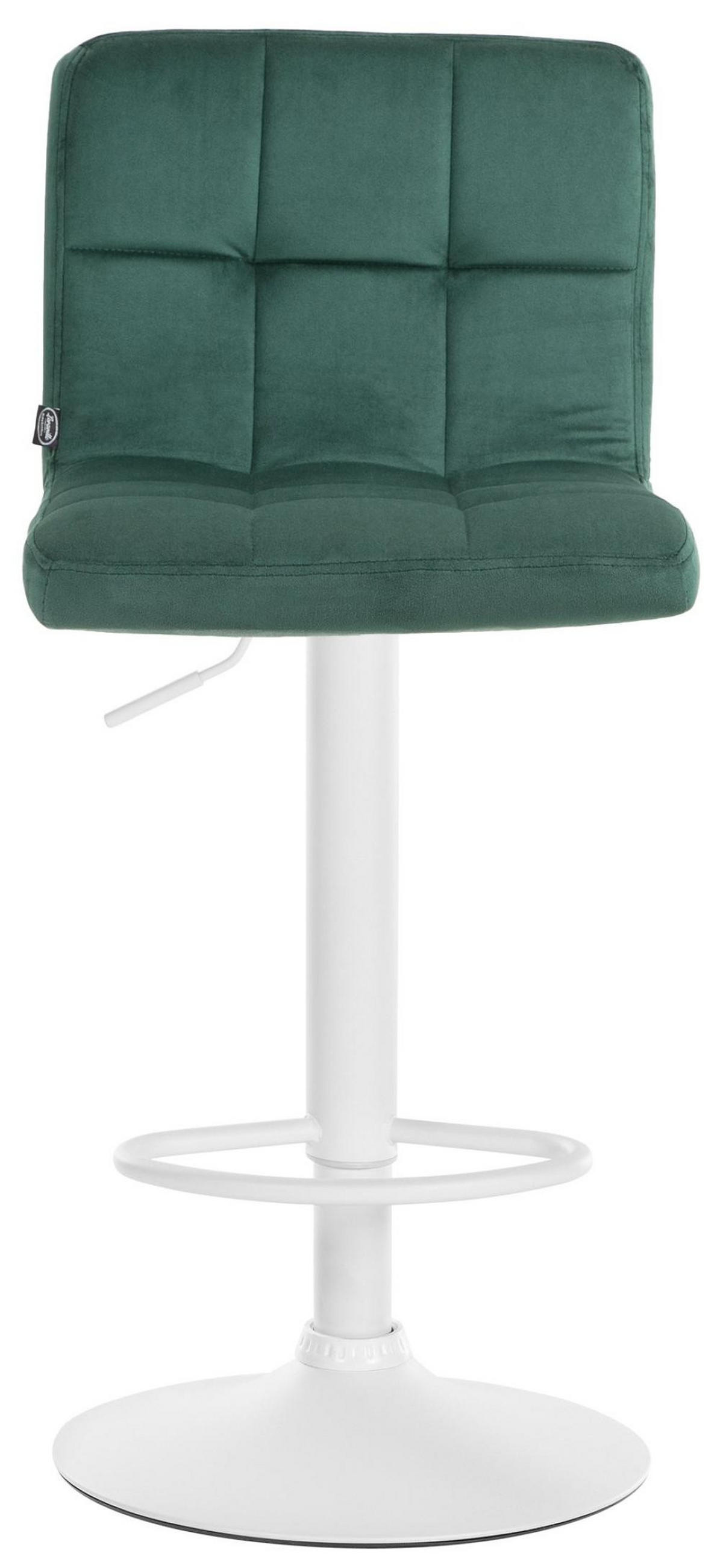 BARHOCKER 2er Set Samt grün - Weiß/Grün, Textil/Metall (46/94/47cm) - CLP