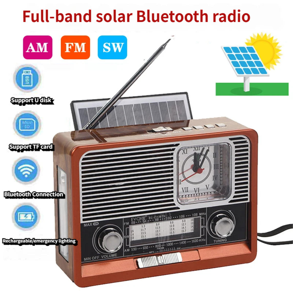 RADIO EMERGENCY AM/FM/SW-Dreibandradio 13.3/7/18.3 cm - Braun, Kunststoff (13.3/7/18.3cm) - Authentics