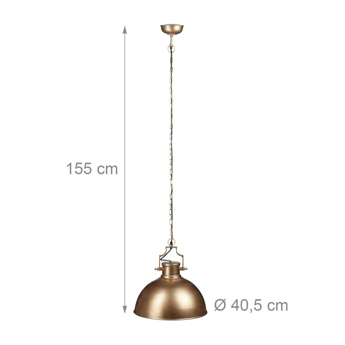 HÄNGELAMPE - Goldfarben, Metall (40.5/40.5/155cm) - Relaxdays