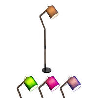 LED STEHLEUCHTE Mattis Braun Metall Textil - Braun, Holz (75/25/172cm) - Globo Lighting