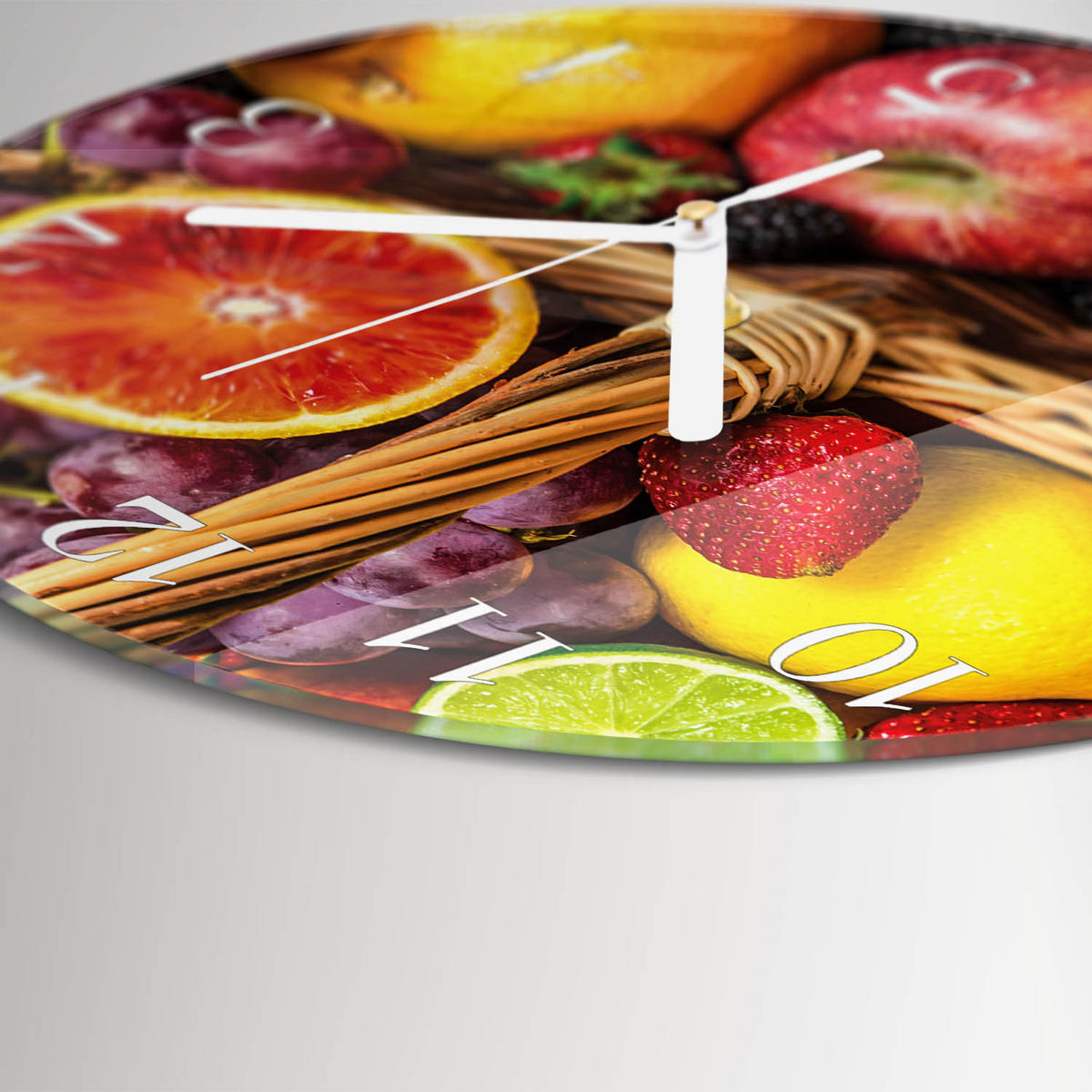 WANDUHR fi30 cm - Obst - Multicolor, Glas (30/30/0.4cm) - TULUP