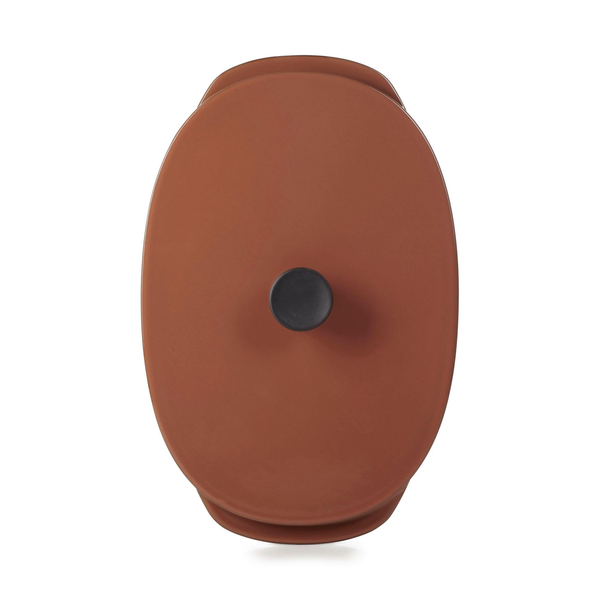 KASSEROLLE / AUFLAUFFORM MIT DECKEL 19 x 13 cm Zimt CARACTERE - Braun, Keramik (19/13/5cm) - Revol Porcelaine France