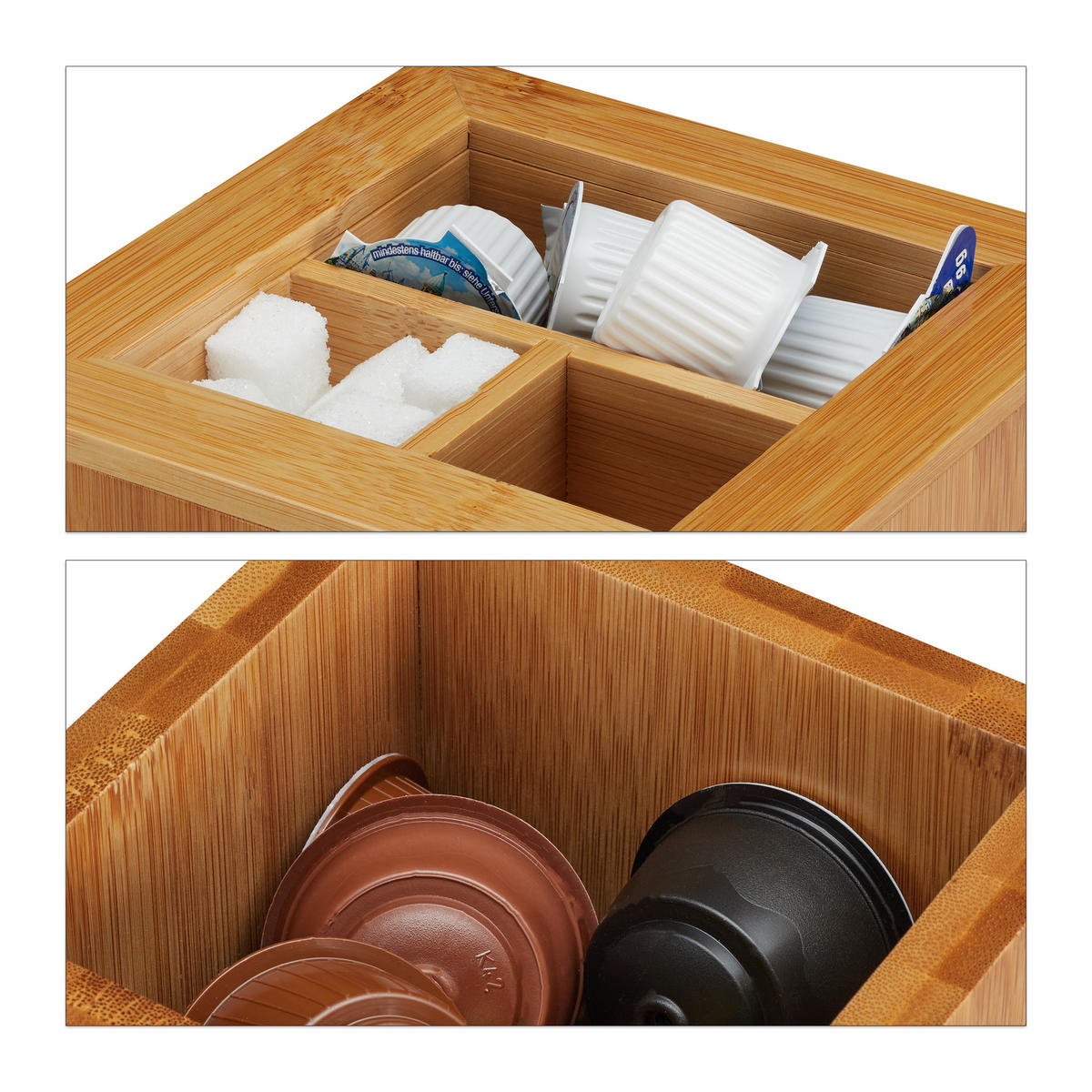 KAPSELHALTER - Hellbraun, Holz/Metall (14/40.5/14cm) - Relaxdays