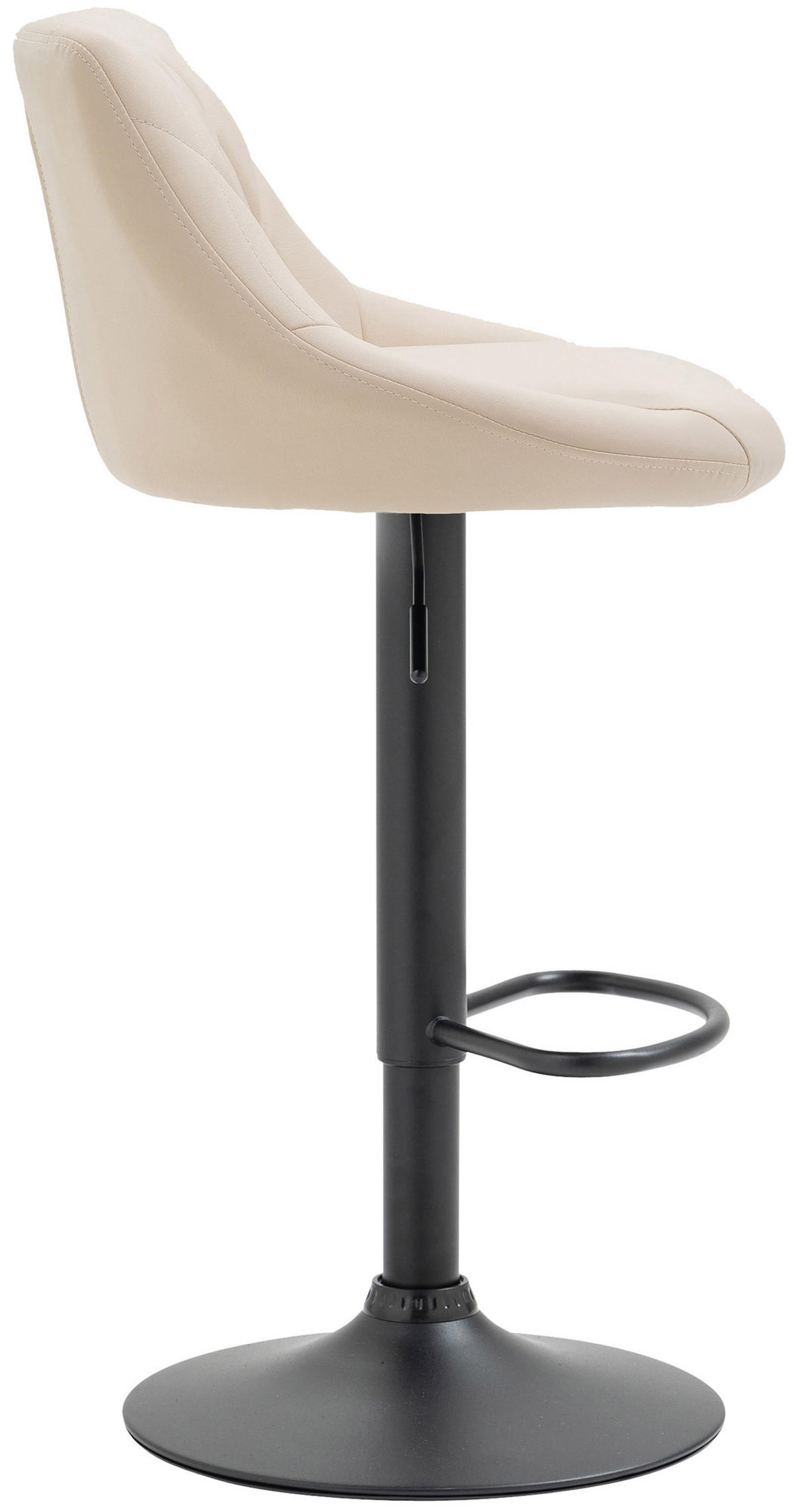 BARHOCKER Lederlook creme - Creme/Schwarz, Textil/Metall (46/83/49cm) - CLP