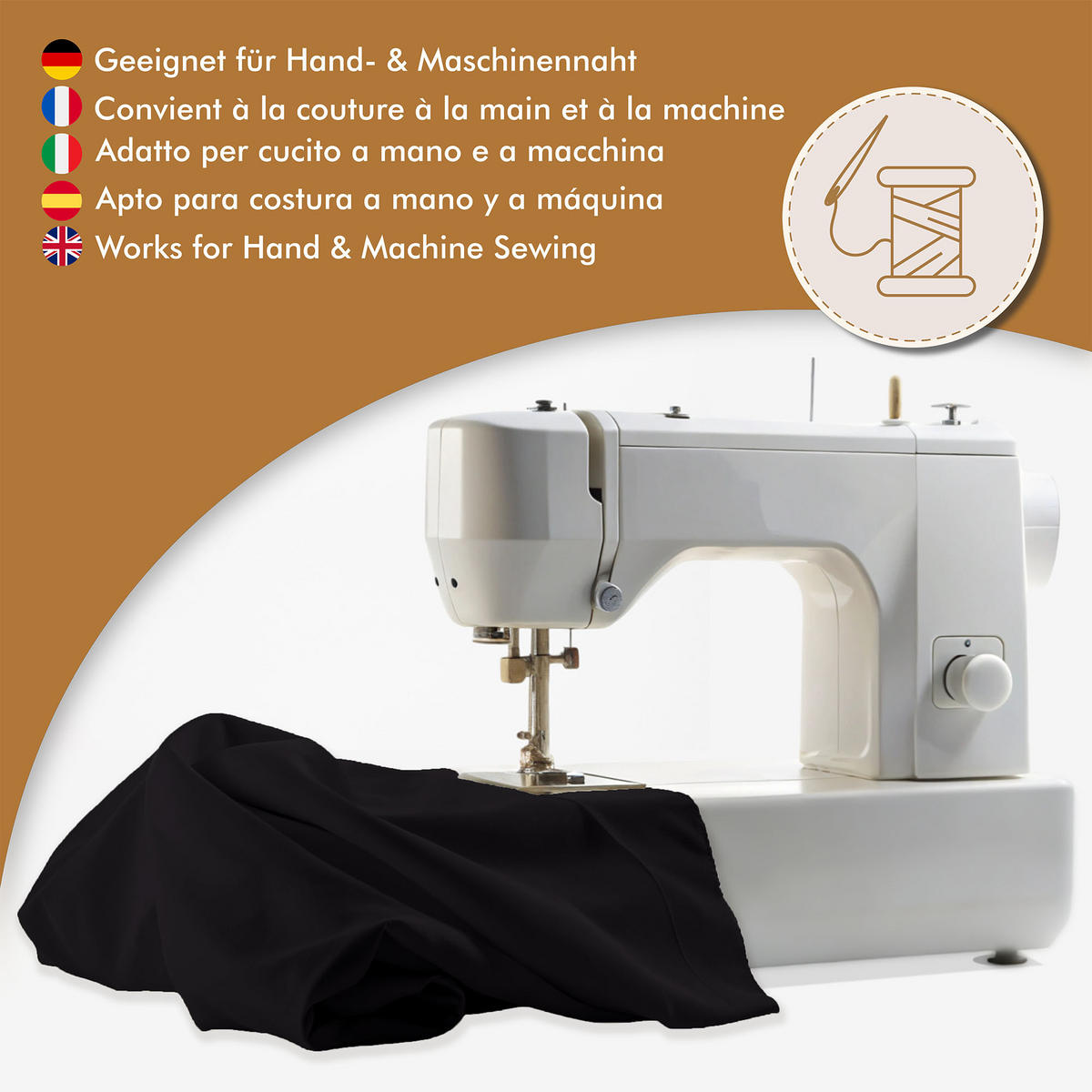 BAUMWOLLSTOFF Schwarz 160 cm breit, 145 g/m², uni schwarz, langlebige Baumwoll-Leinwand für Nähen & Deko - Schwarz, Textil (160/100cm) - Dreamroots