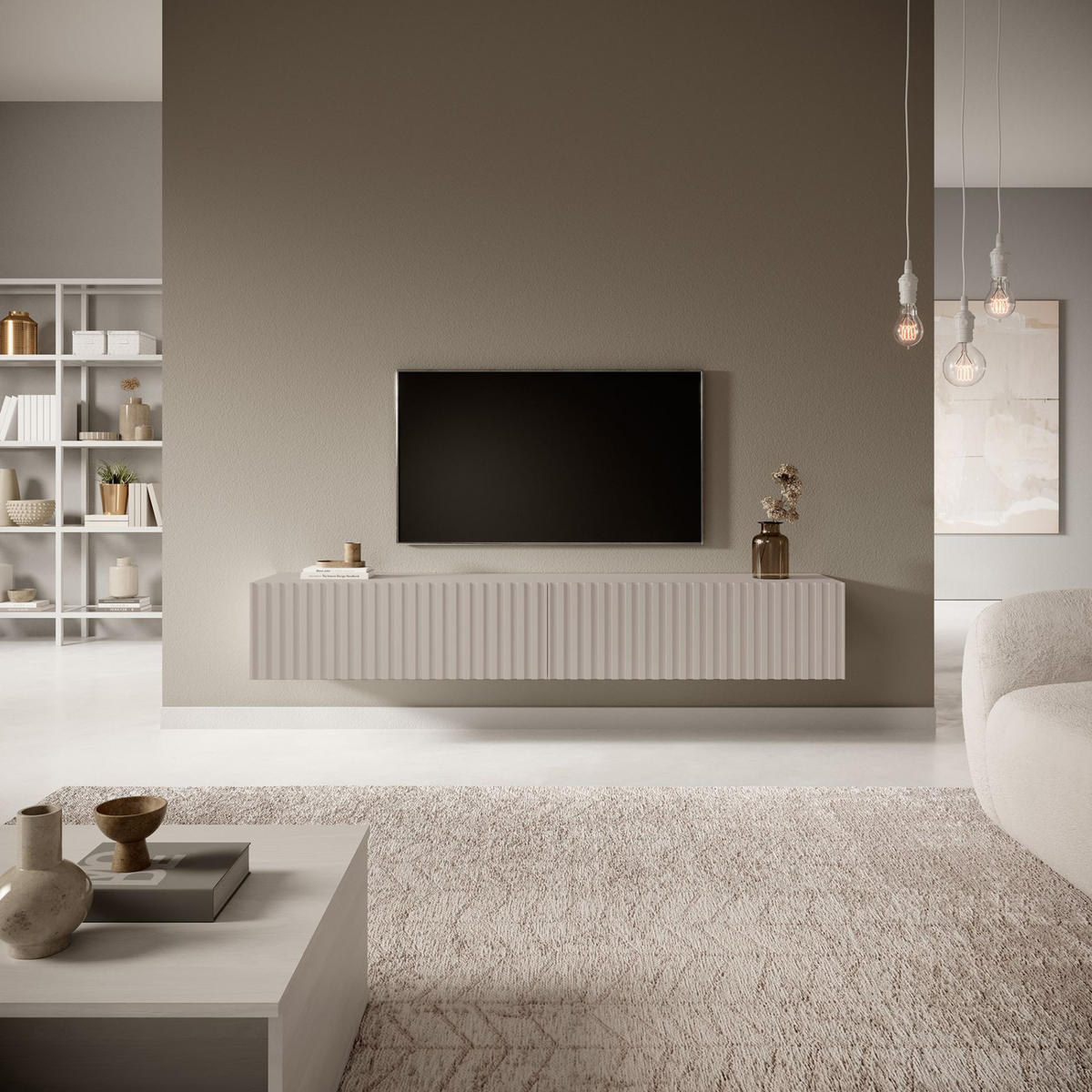 TV-HÄNGEBOARD Telire Greige 138,6 cm - Taupe, Holzwerkstoff (138.6/30/31.6cm) - Selsey