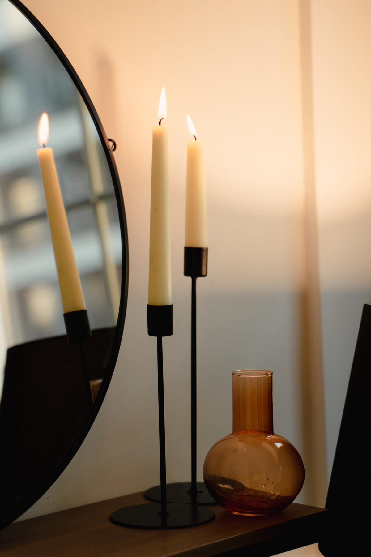 KERZENSTÄNDER aus Metall 20,5/8/8 cm - Schwarz, Metall (8/8/20.5cm) - Home Styling Collection