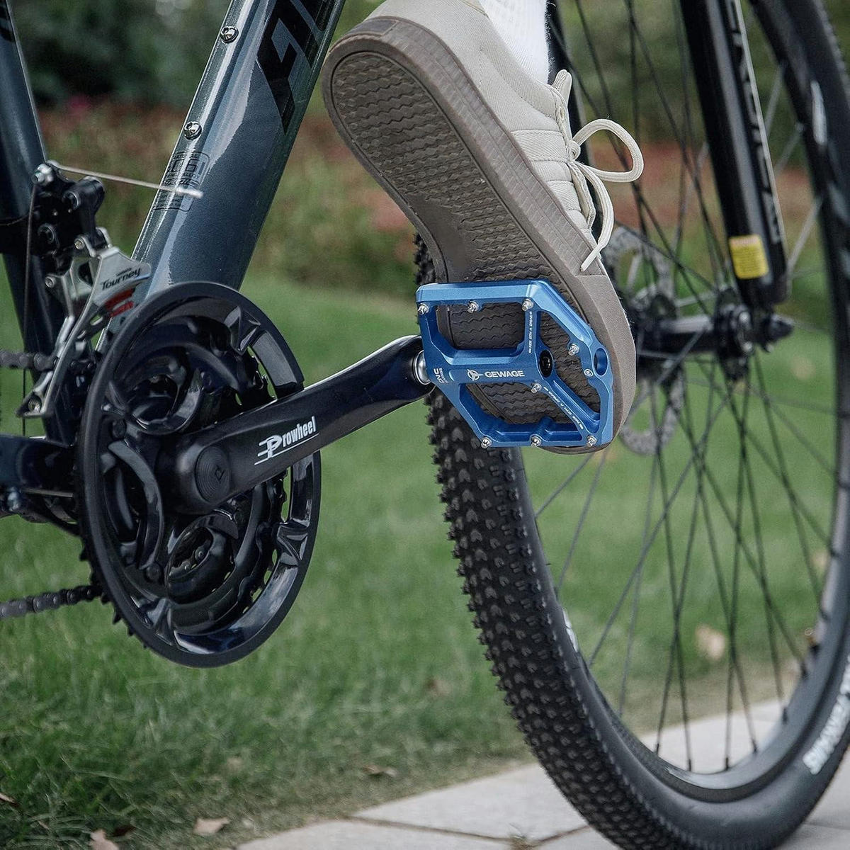 FAHRRADPEDALE Rennrad/Mountainbike Blau 9/16 Zoll mit 3 Lagern und abnehmbaren Pins - Blau, Metall (10/1.5/10.4cm)