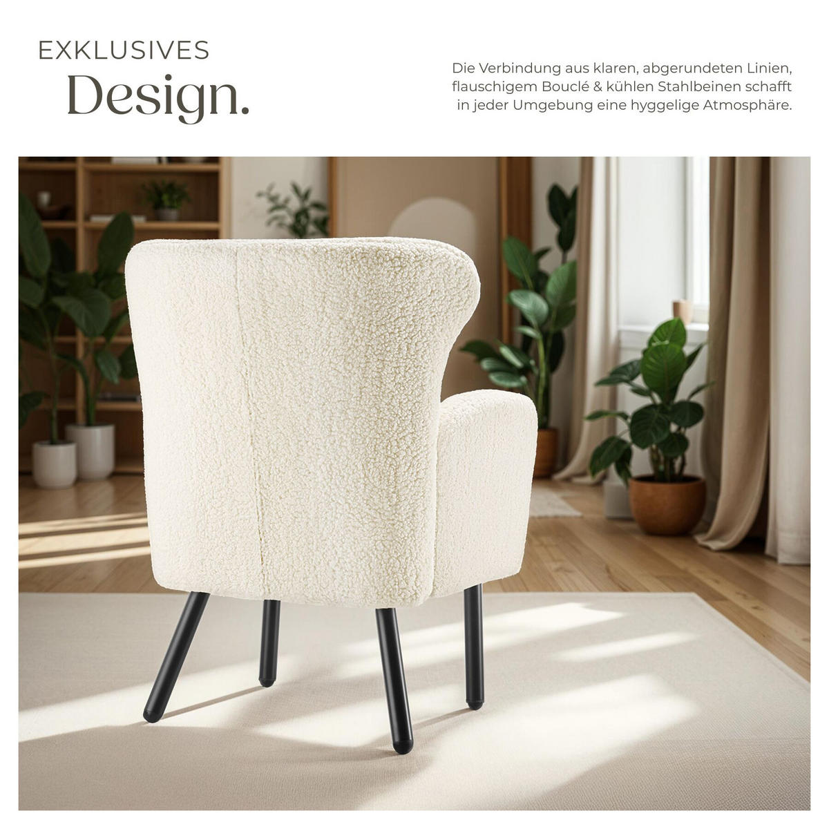 SESSEL Vänersborg,72 x 71 x 92 cm,creme - Creme, Textil (72/92/71cm) - tectake