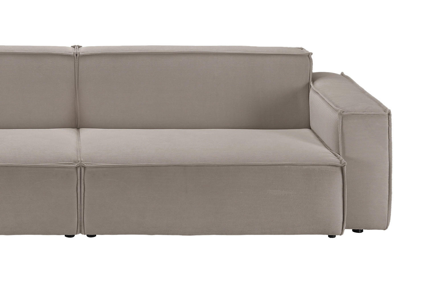 SOFA SAMU Grau Cord - Schwarz/Grau, Textil (266/72/106cm) - KAWOLA