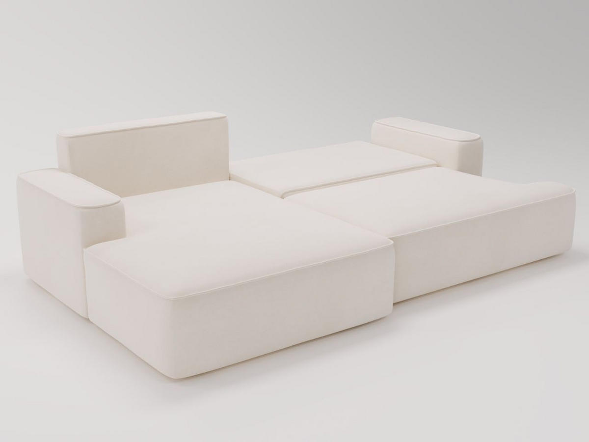 ECKSOFA California Creme Links - Creme, Holz/Textil (165/270cm) - Graingold