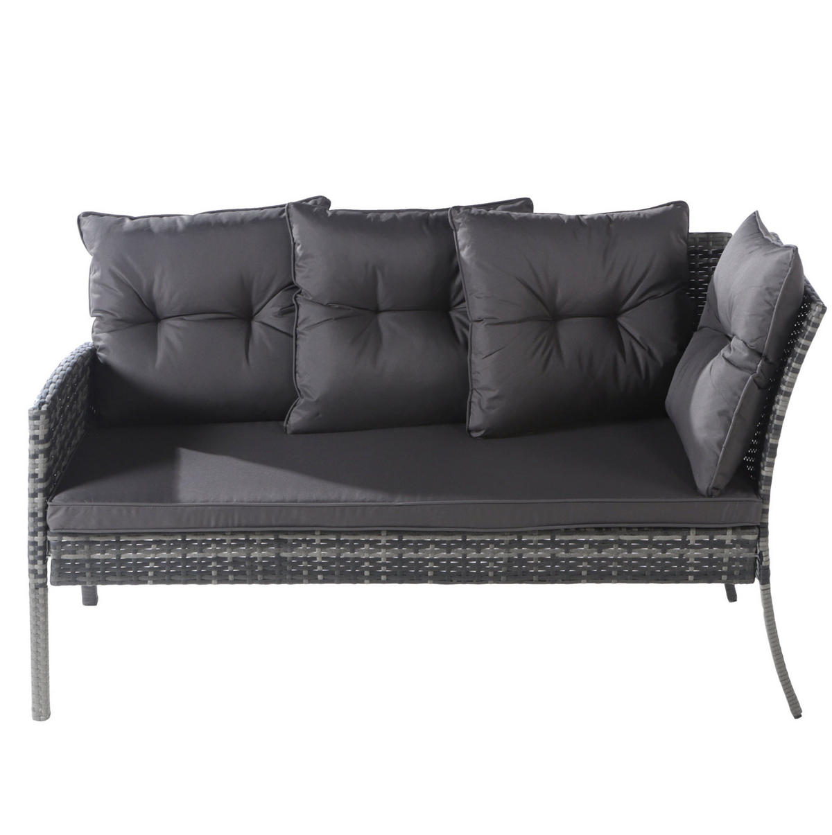 GARTENLOUNGE 7-Sitzer mit Esstisch, Hockern und waschbaren Kissenbezügen, Grau - Grau, Metall - Redom
