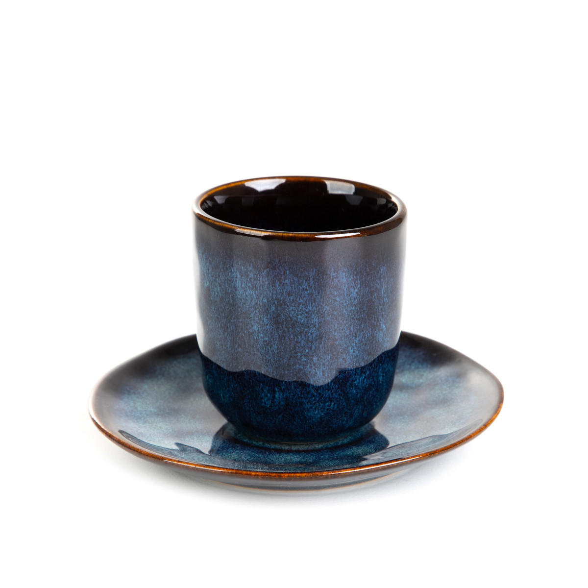 ESPRESSOTASSE Casper mit Untertasse dunkelblau 0,08 l 6er-Set - Dunkelblau, Keramik (0.08L) - Homla