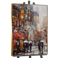 GEMÄLDE Städtische Atmosphäre Schattenfugenrahmen Gold 120x80 cm - Goldfarben, Holz (120/80cm) - YS-art gallery