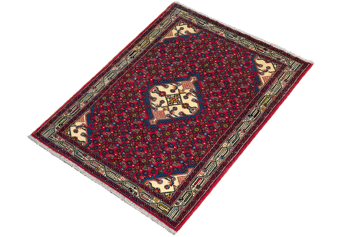 TEPPICH Assadabad Rot 154/107 cm Schurwolle - Rot, Textil (107/154cm) - Looma