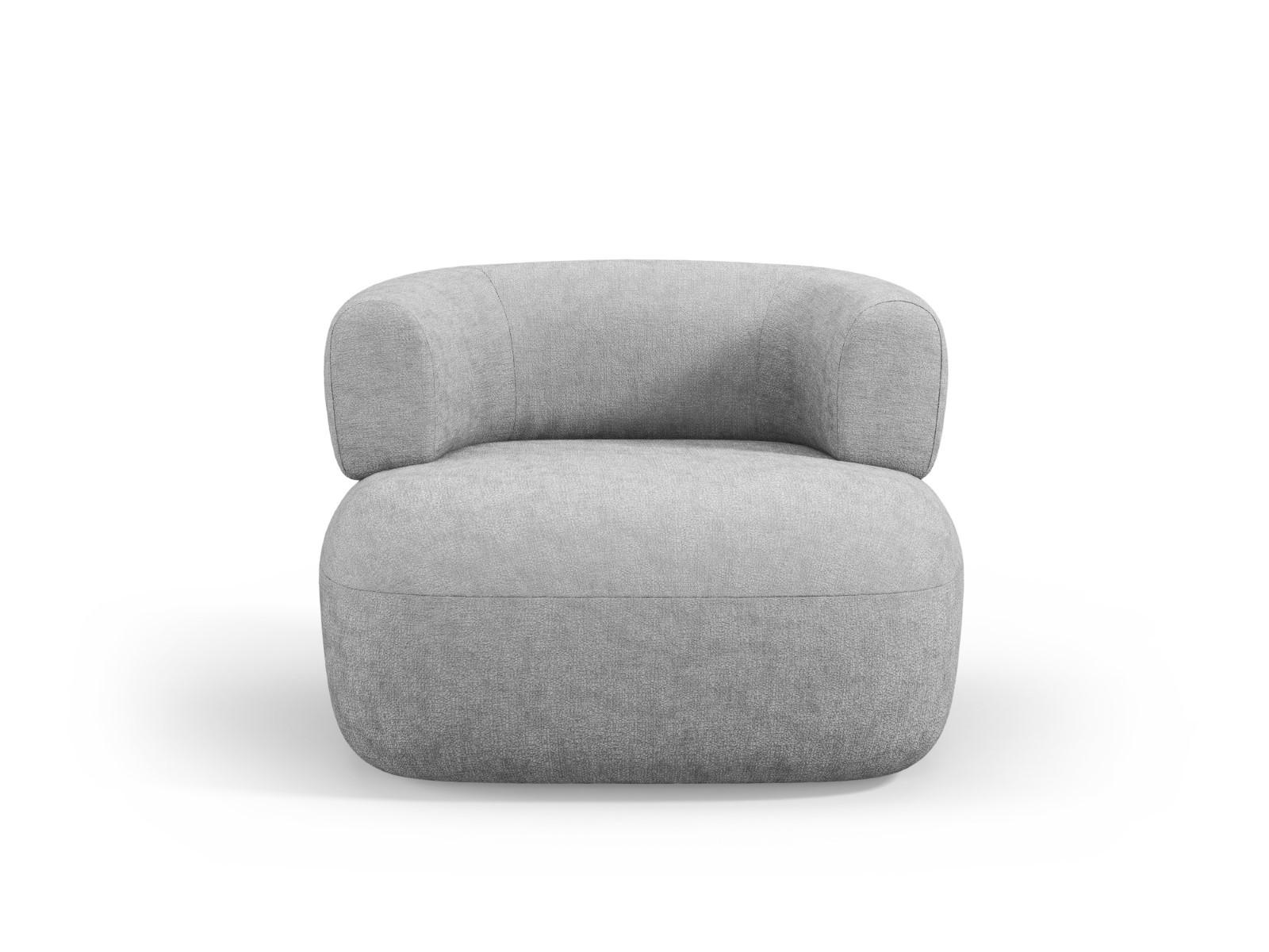 SESSEL Jenny aus Chenille-Stoff silber - Silberfarben, Textil (88/73/90cm) - Micadoni