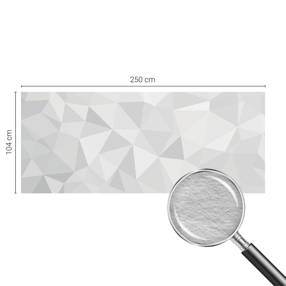 FOTOTAPETE 250x104 cm - Dreieckiges Mosaik - Weiß, Textil (250/104cm) - Wallfluent