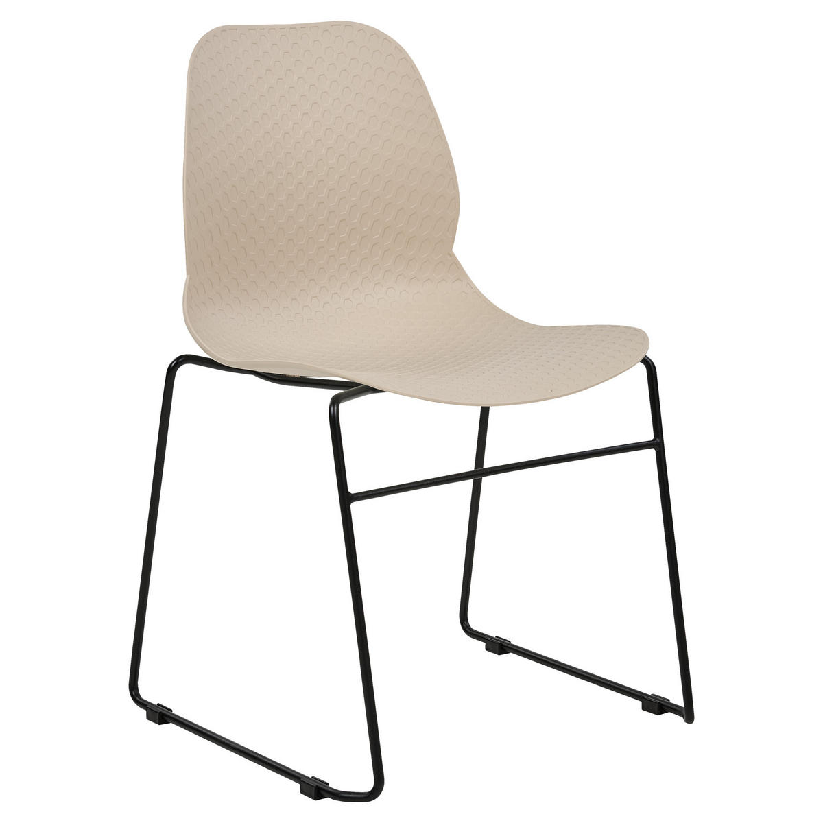ESSZIMMERSTUHL 4er-Set Kunststoff Beige Panora - Beige, Kunststoff/Metall (44/80/50cm) - Beliani