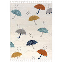 KINDERTEPPICH Beige Regenschirm - Mittelflor Rechteckig Weich 120 x 170 cm - Multicolor/Grau, Textil (120/170cm) - Mazovia