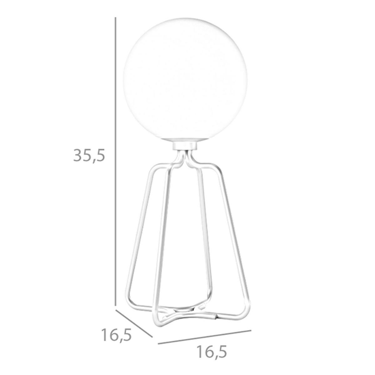 TISCHLEUCHTE Tischlampe goldener Stahl und weißes Glas 16.5/16.5/35.5 cm - Goldfarben/Weiß, Metall (16.5/16.5/35.5cm) - ANGEL CERDA