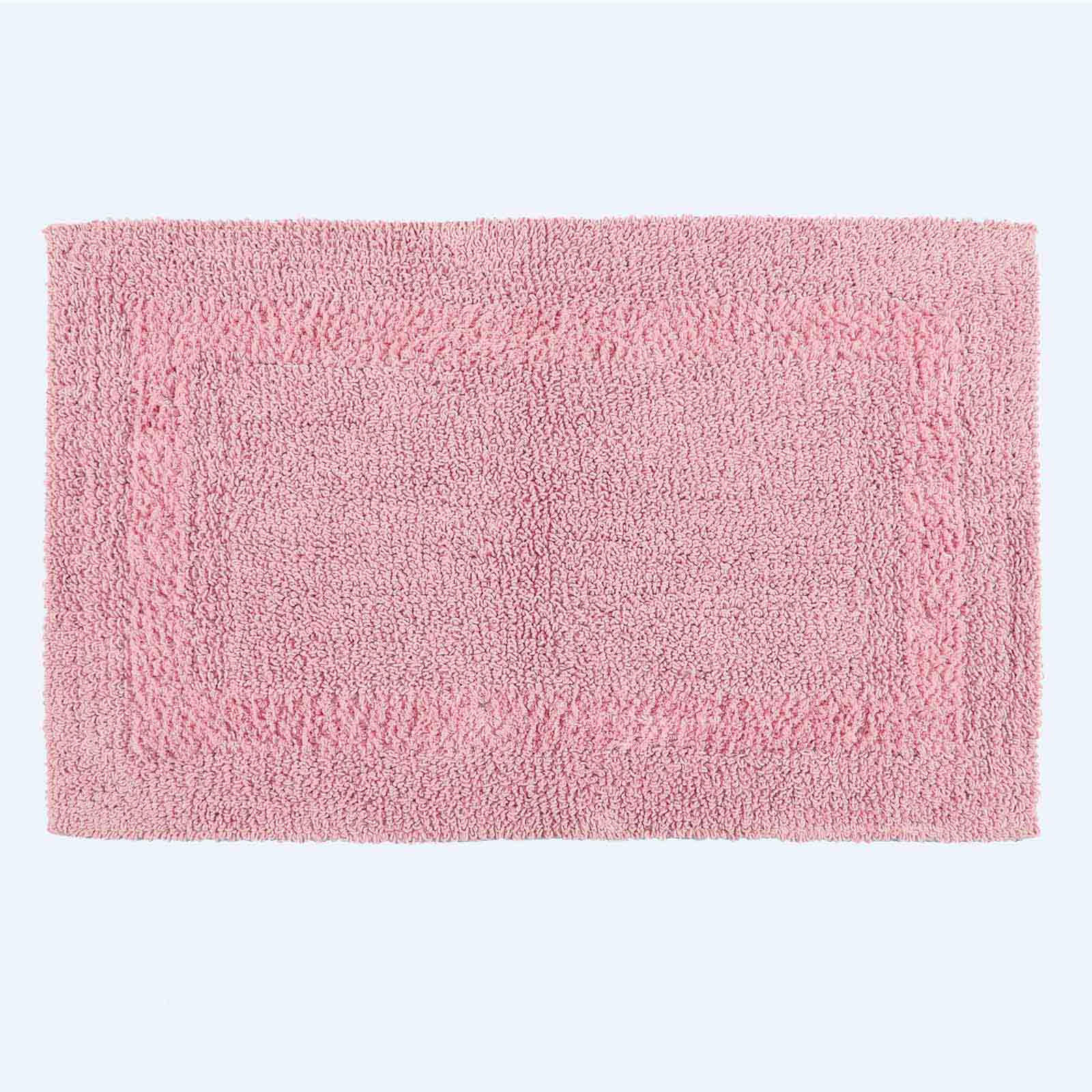 BADGARNITUR 2-teilig, Badematte & WC-Vorleger, wendbar - Rosa, Textil (50/80cm) - Homescapes