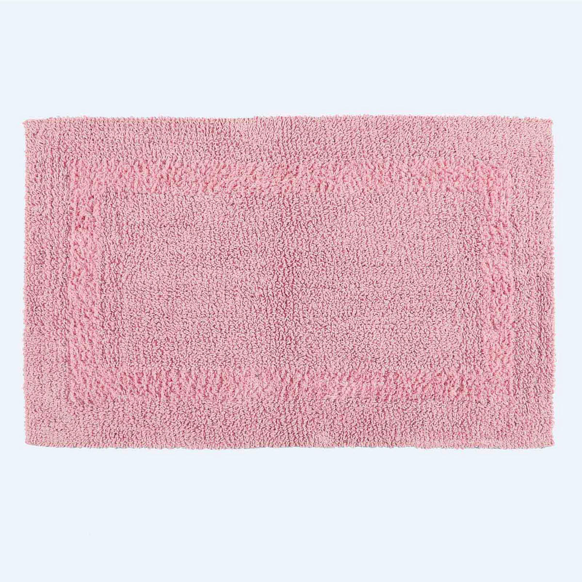 BADGARNITUR 2-teilig, Badematte & WC-Vorleger, wendbar - Rosa, Textil (50/80cm) - Homescapes