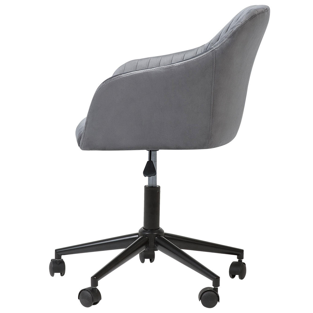 SNURRBAR KONTORSSTOL polyester grå Venice - Svart/Grå, Textil/Plast (45/79/64cm) - Beliani