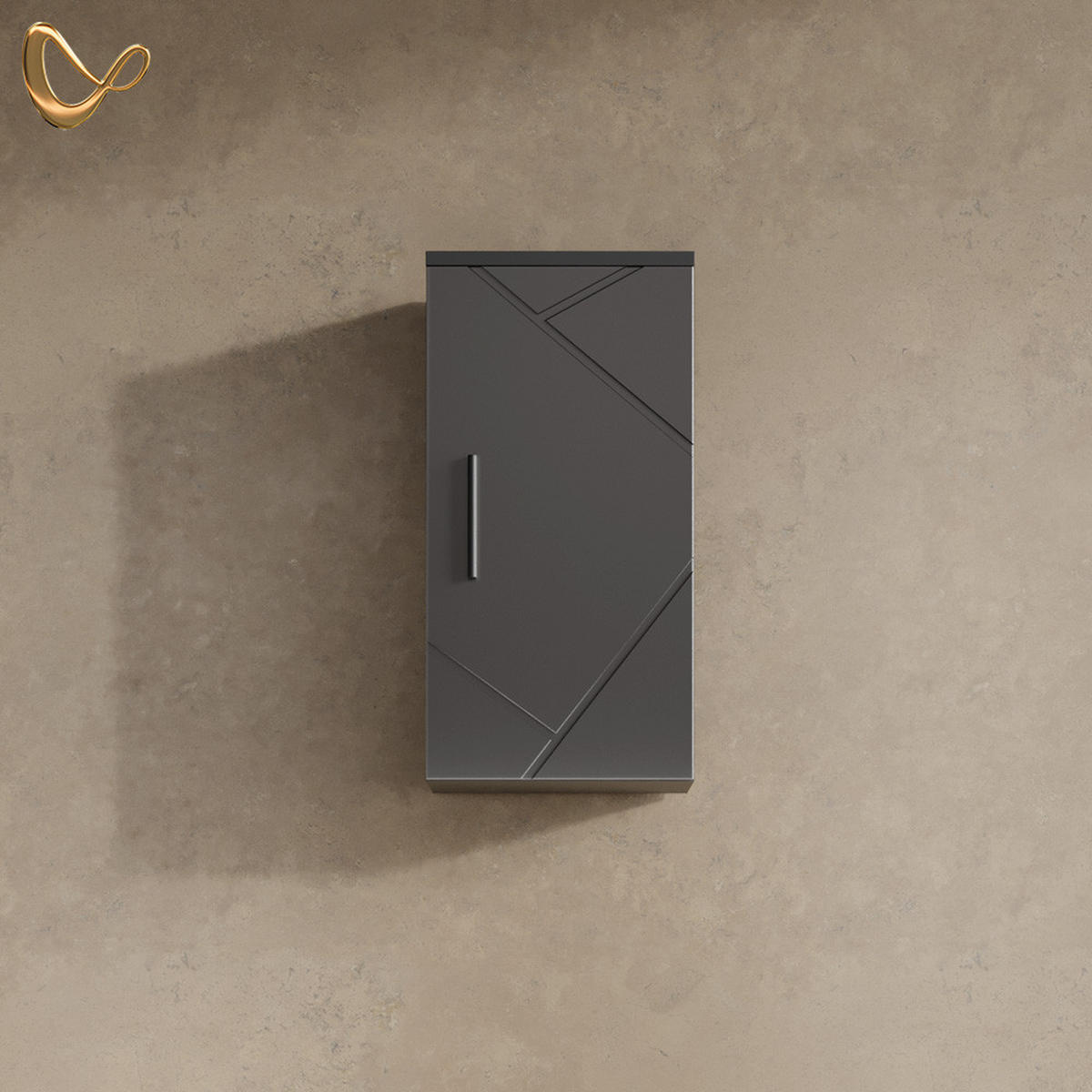 BADSCHRANK Ronco Anthrazit Hochglanz 30 x 59 cm - Anthrazit, Holzwerkstoff (30/59/24cm) - Livinity®