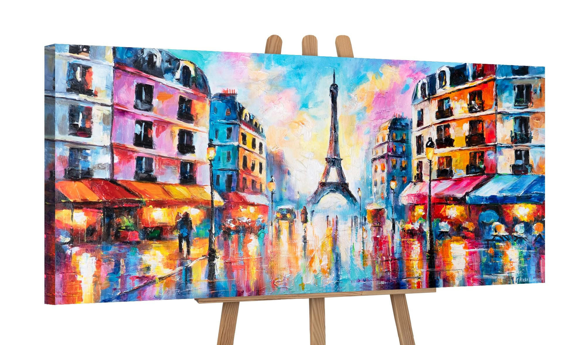 GEMÄLDE Pariser Lichter auf Keilrahmen 115x50 cm - Multicolor, Holz (115/50cm) - YS-art gallery