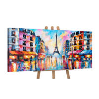 GEMÄLDE Pariser Lichter auf Keilrahmen 115x50 cm - Multicolor, Holz (115/50cm) - YS-art gallery