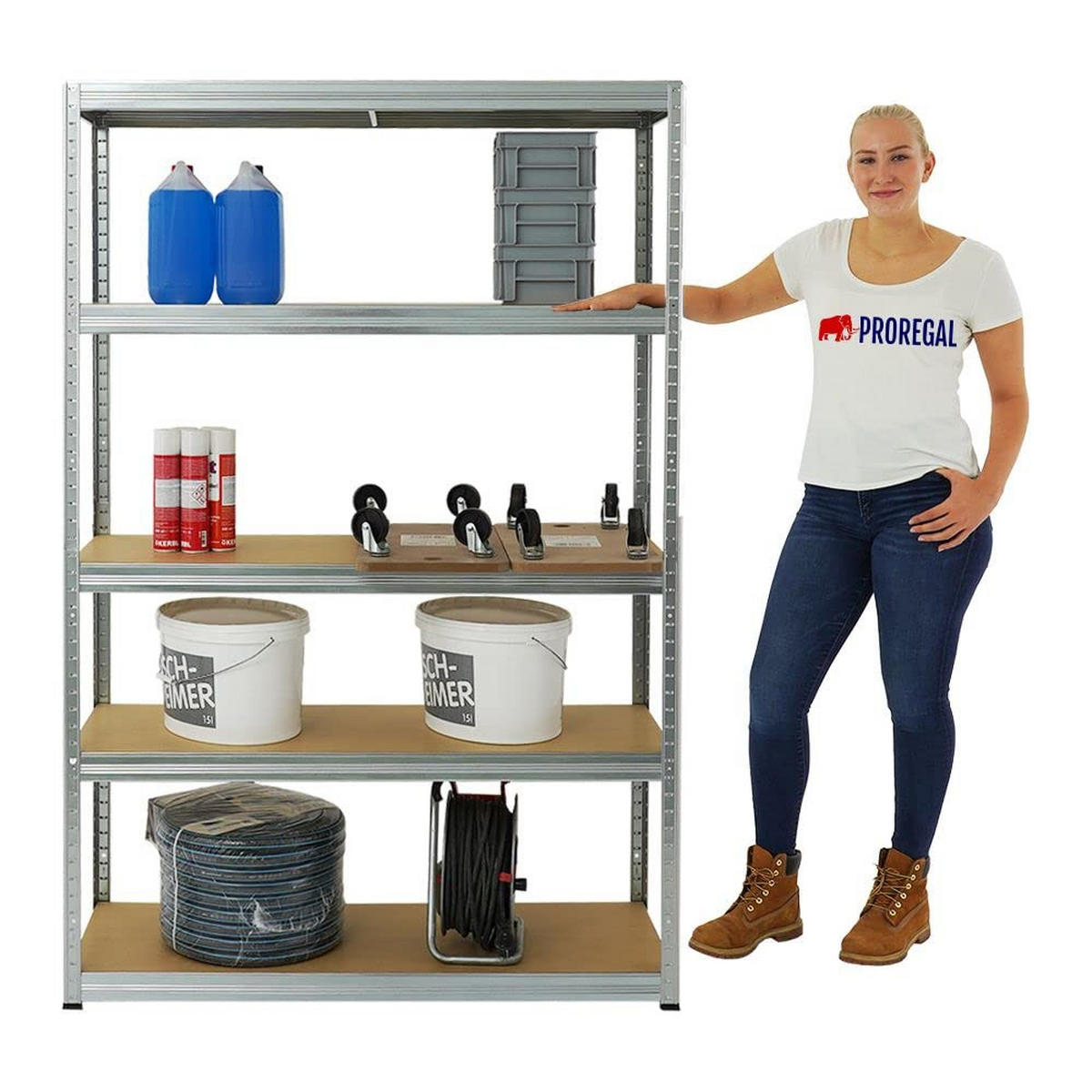 SCHWERLASTREGAL Big Elephant S 180x120x45 cm Fachlast 250 kg Verzinkt - Silberfarben, Metall (120/180/45cm) - PROREGAL