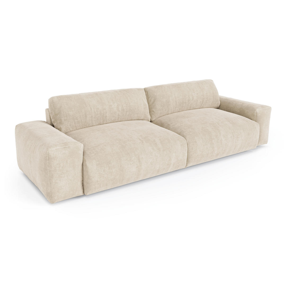 SOFA 4-SITZER Samt Creme 240cm - Creme, Textil (240/47/120cm) - Sia Home