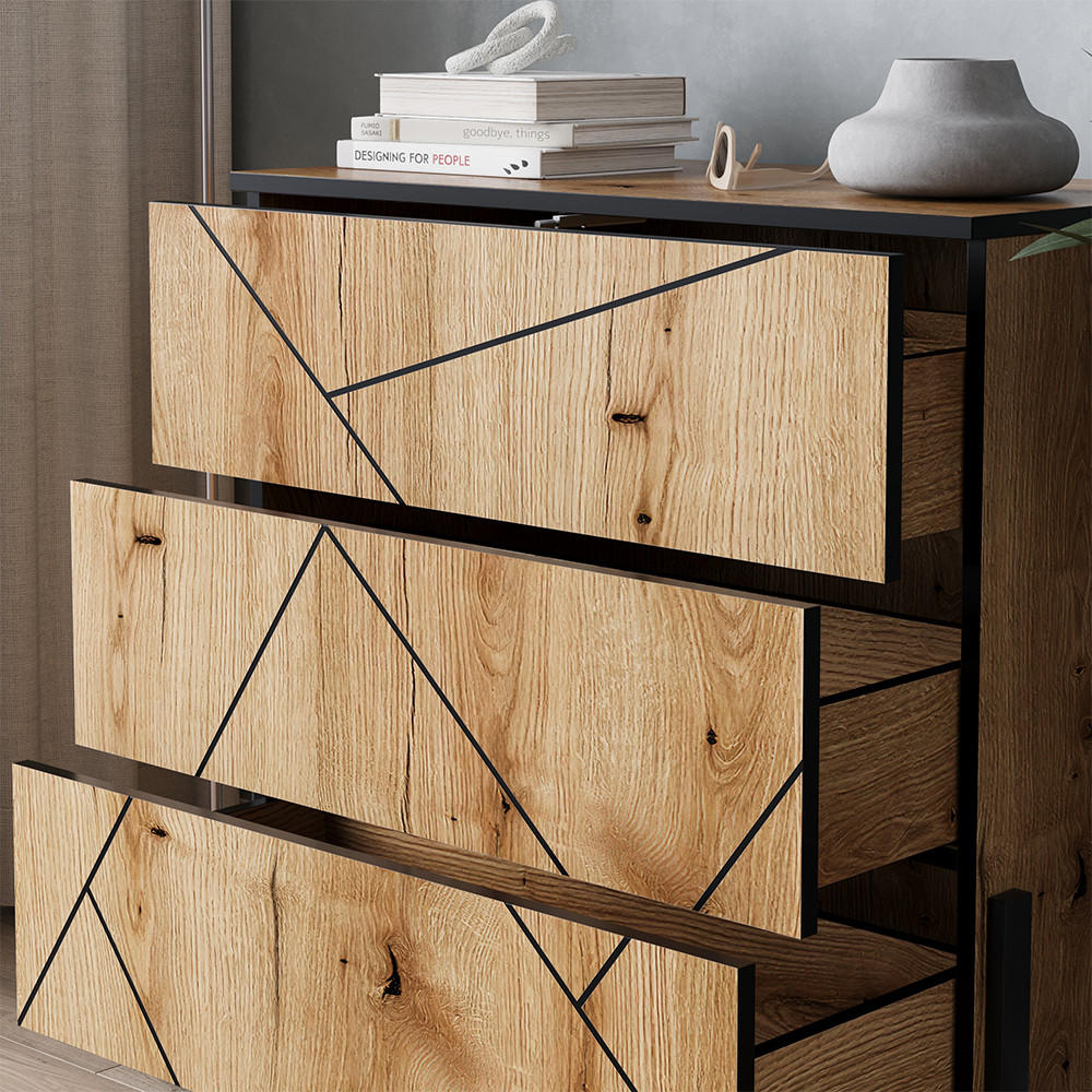 KOMMODE Hatto Eiche 78 x 76.8 cm mit 3 Schubladen - Eichefarben, Holzwerkstoff (78/76.8/39.7cm) - Vicco