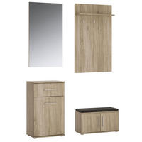 GARDEROBE Gemini Eiche Sonoma 124 / 35 / 127cm 4-teilig - Braun/Sonoma Eiche, Holz/Holzwerkstoff (124/127/35cm) - Feldmann-Wohnen