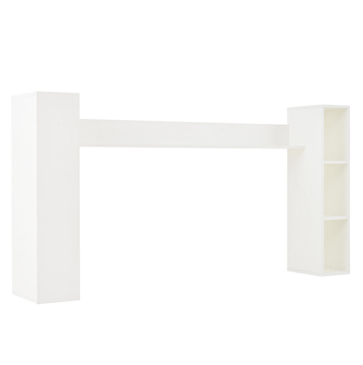 TV-WOHNWAND aus Spanplatte 180x35x33,5 cm Weiß mit Stauraum, flexibler Montage und 4-teiligem Set - Weiß, Holzwerkstoff (180/33.5/35cm) - Modfu
