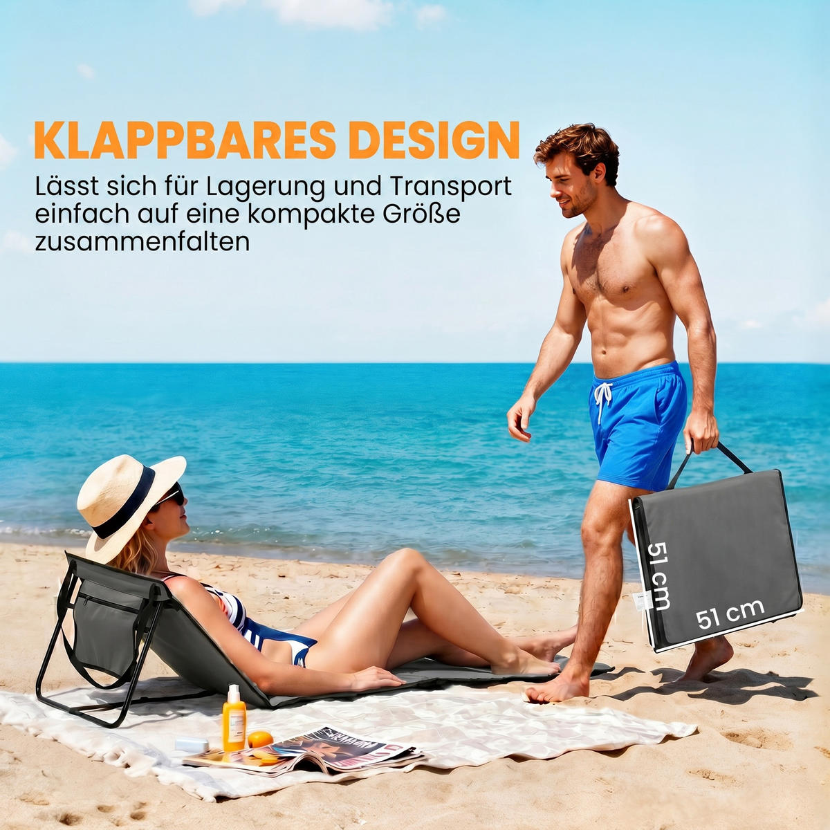 STRANDMATTE DE-15635 2er-Set, verstellbare Rückenlehne Grau - Grau, Metall (51/40/142cm) - ComfortXL