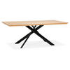 ESSTISCH Massivholz Metall X-Gestell Verschiedene Varianten NERIXO, Beige-Schwarz 200x100x75,5 cm - Beige/Schwarz, Holz/Metall (100/200/76cm) - KADIMA DESIGN