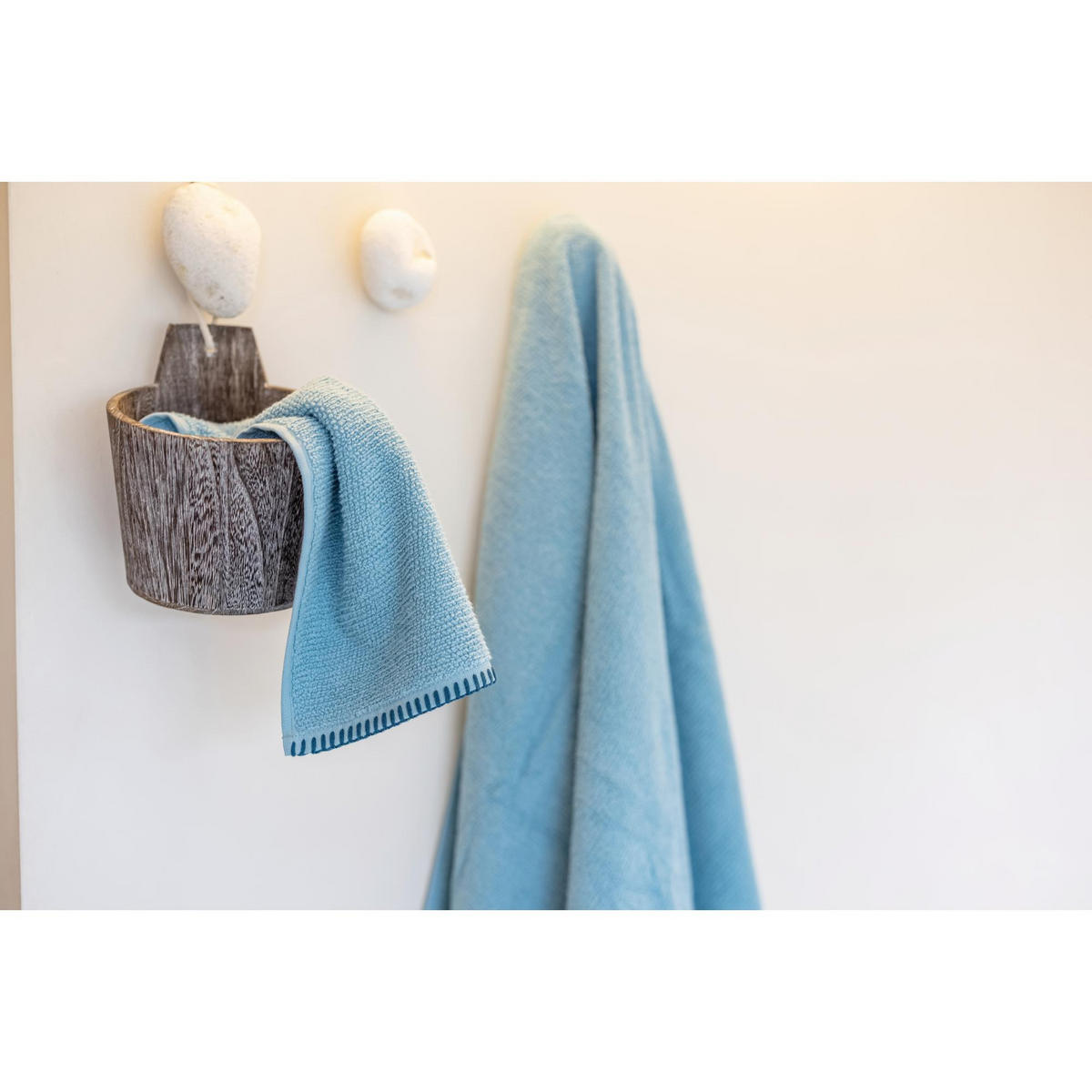 GÄSTETUCH Bora quarzgrau 30 x 50 cm - Hellblau, Textil (30/50cm) - Vivaraise