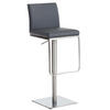 BARHOCKER Carin Kunstleder Grau Silber - Grau, Leder/Metall (42/86/44cm) - DELUKE