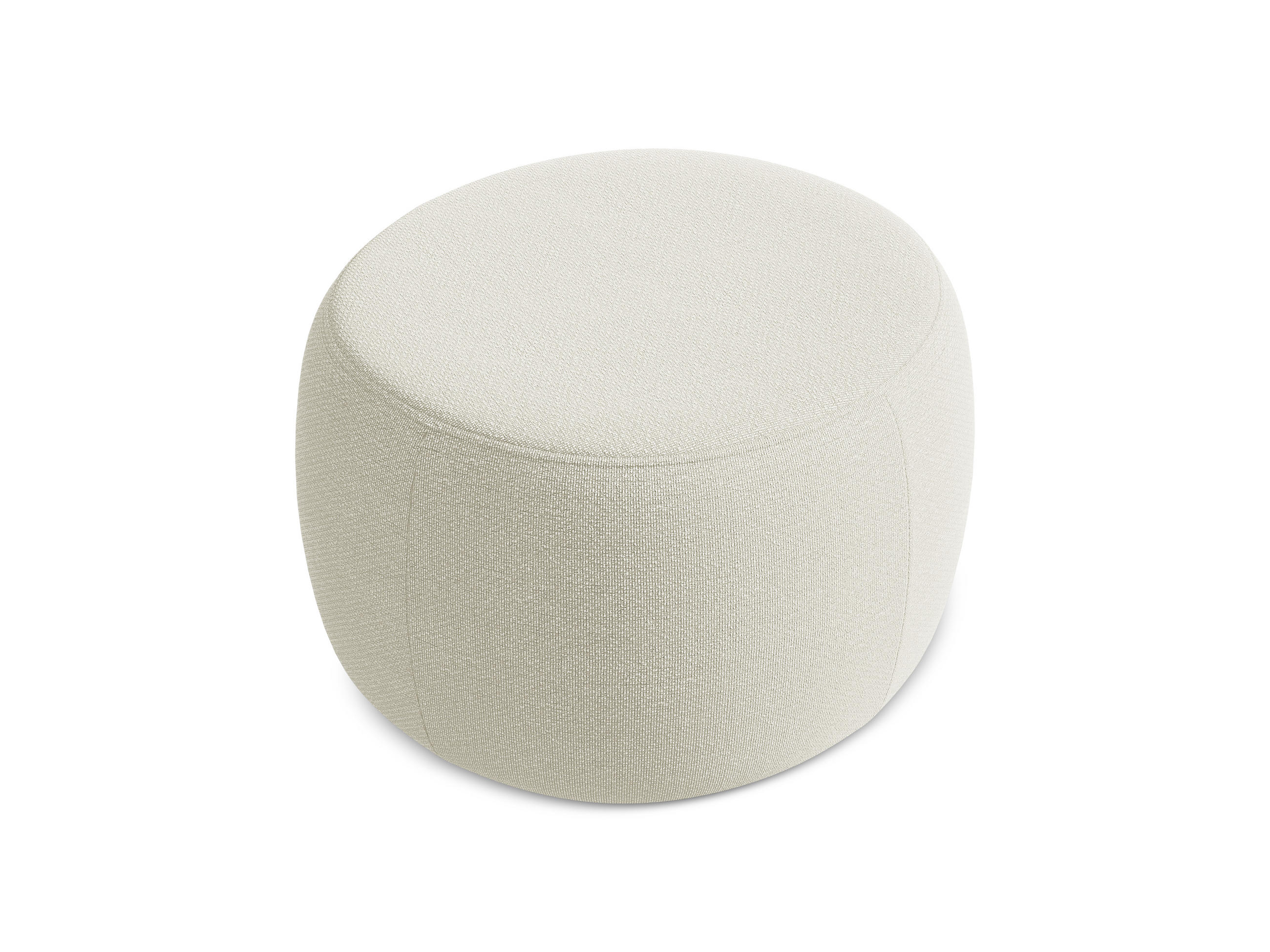 POUF Bouclé Stoff Beige - Sandfarben/Beige, Kunststoff/Textil (76/44/67cm) - Makamii