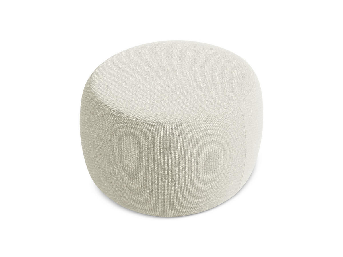 POUF Bouclé Stoff Beige - Sandfarben/Beige, Kunststoff/Textil (76/44/67cm) - Makamii