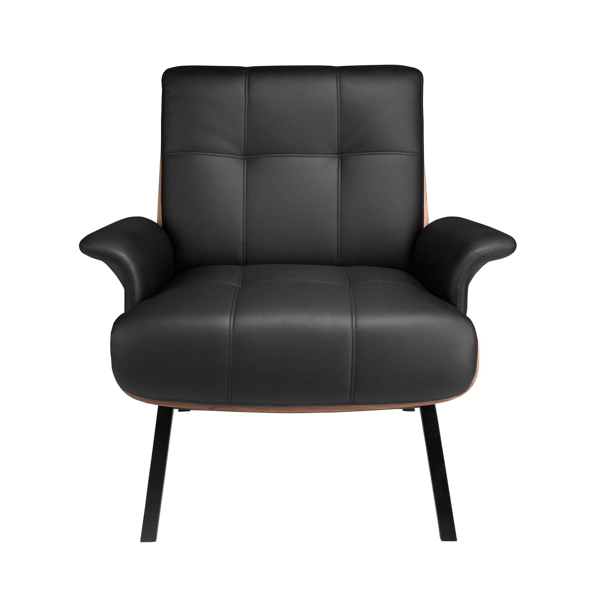 SESSEL Walnuss Schwarz Stahl 90/87/82 - Schwarz, Textil (90/82/87cm) - ANGEL CERDA