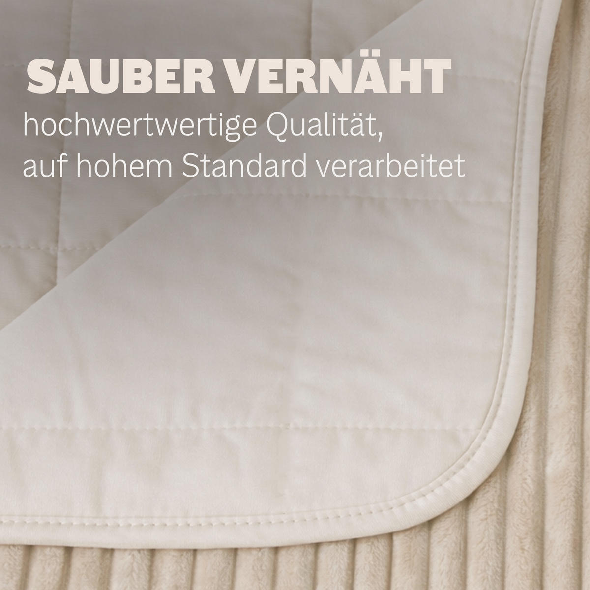 TAGESDECKE Wende-Design 200x220cm Sandbeige - Creme, Kunststoff/Textil (220/200cm)