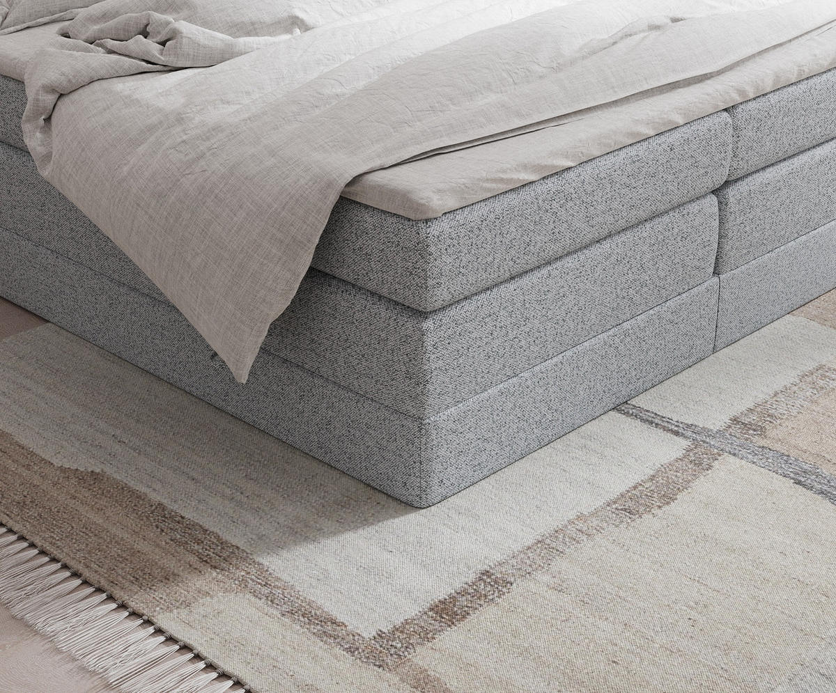 BOXSPRINGBETT Juniper Grau 180/200 cm - Schwarz/Grau, Holz/Holzwerkstoff (180/200cm) - Maison de Reve
