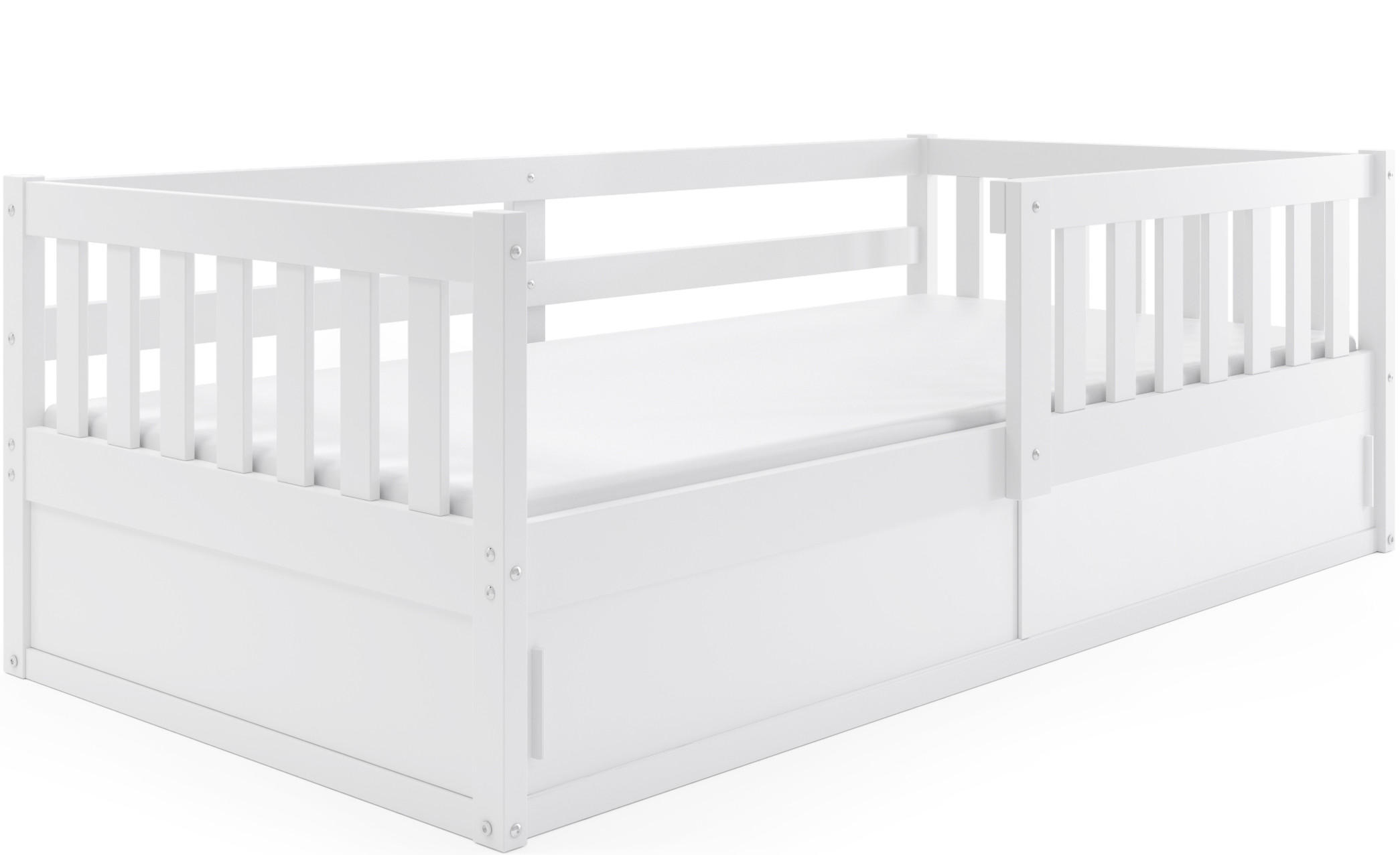 KINDERBETT Smart, 80x160, mit Stauraum, weiß - Weiß, Holz (80/160cm) - Interbeds